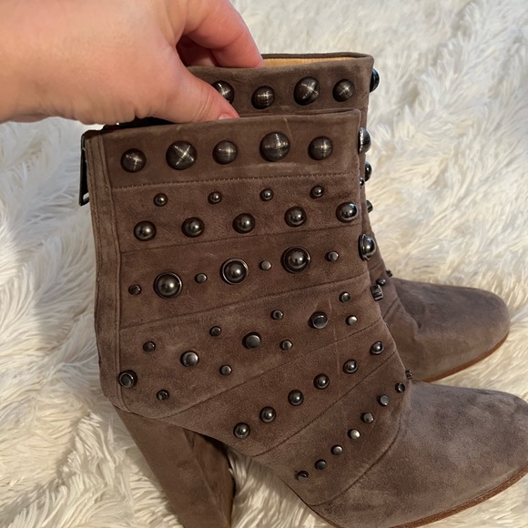 Badgley Mischka Suede Studded Booties - Picture 11 of 12